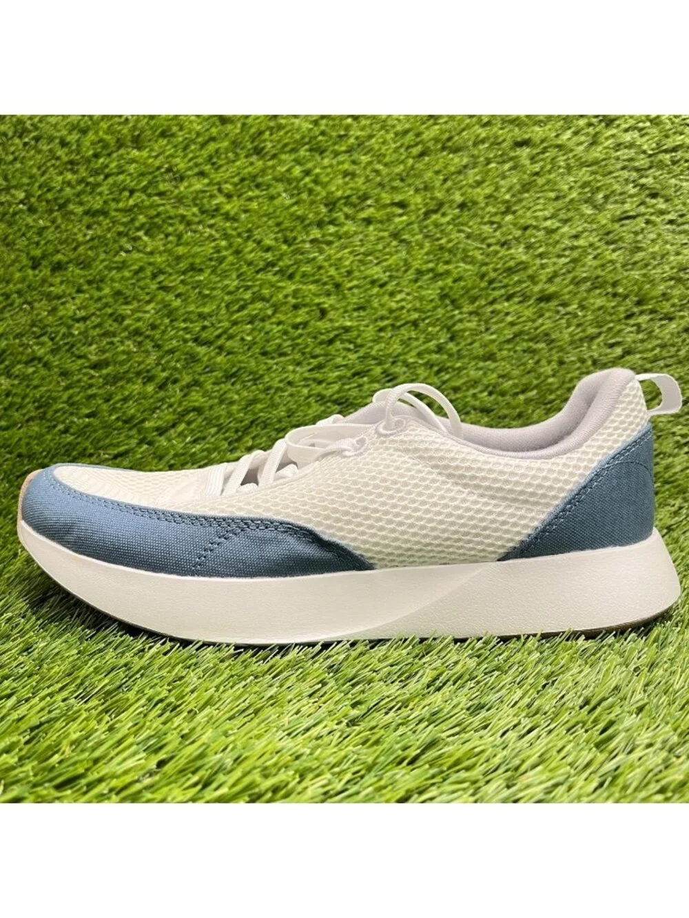 Allbirds Courier Womens Size 10 White Blue Athletic Running Shoes Sneakers